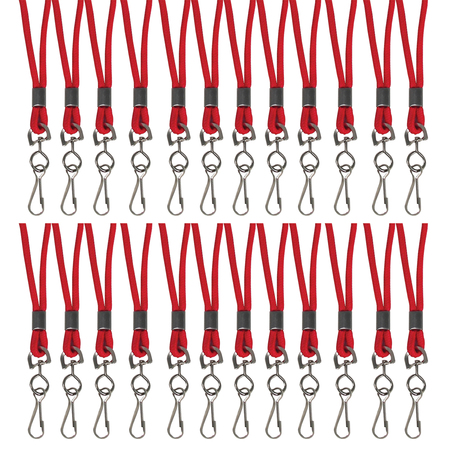 C-LINE PRODUCTS Standard Lanyard, Red, Swivel Hook, PK24 CLI89314